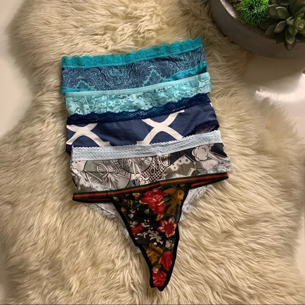 New bundle of five women’s underwear size small mixed lot set